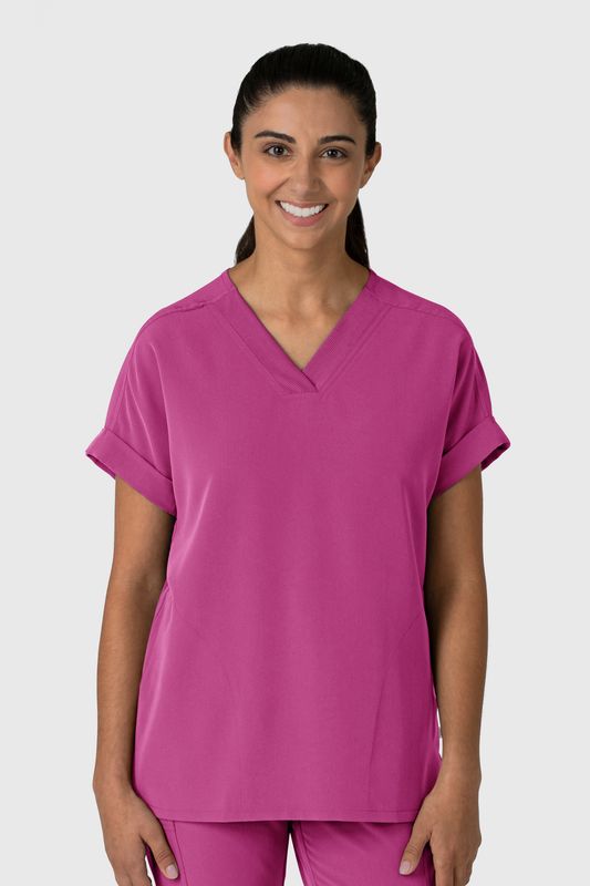 Casacca donna 6232 scollo a V spalle basse raspberry