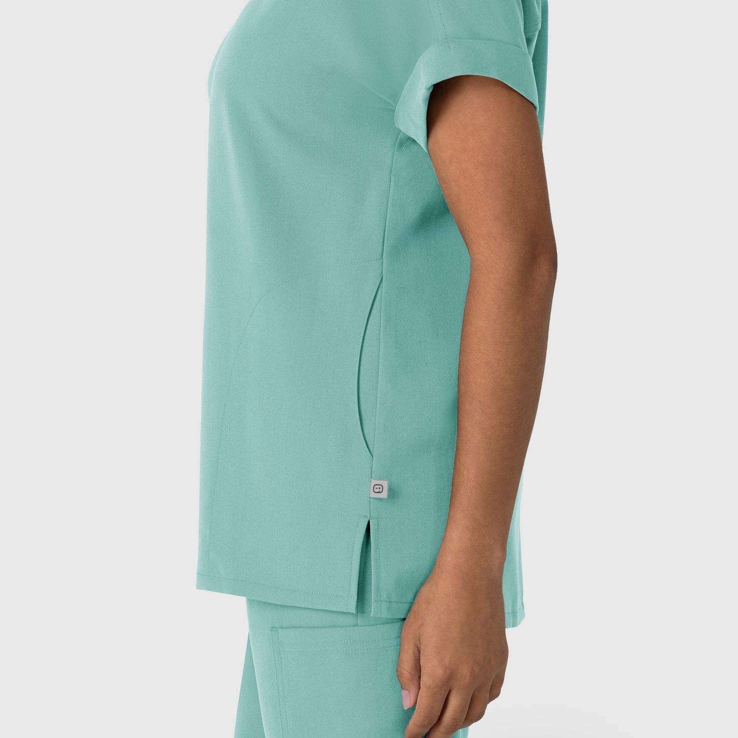 Casacca donna 6232 scollo a V spalle basse turquoise