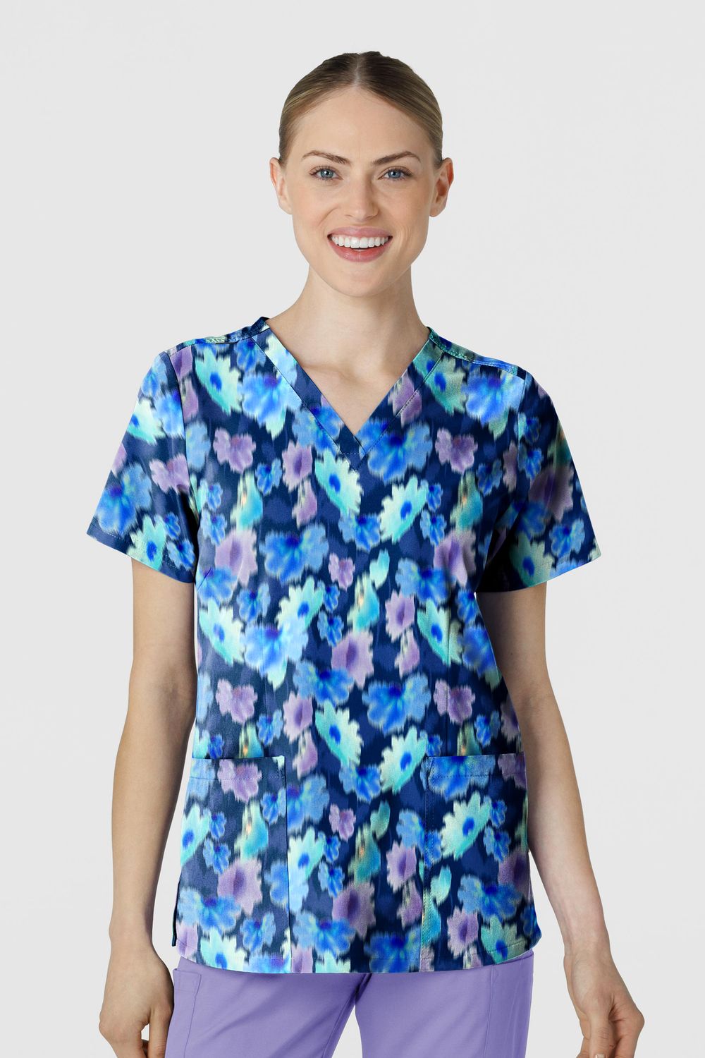 Casacca donna 6657 scollo a V FLOWER MEADOW