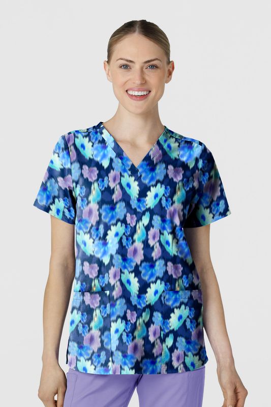 Casacca donna 6657 scollo a V FLOWER MEADOW