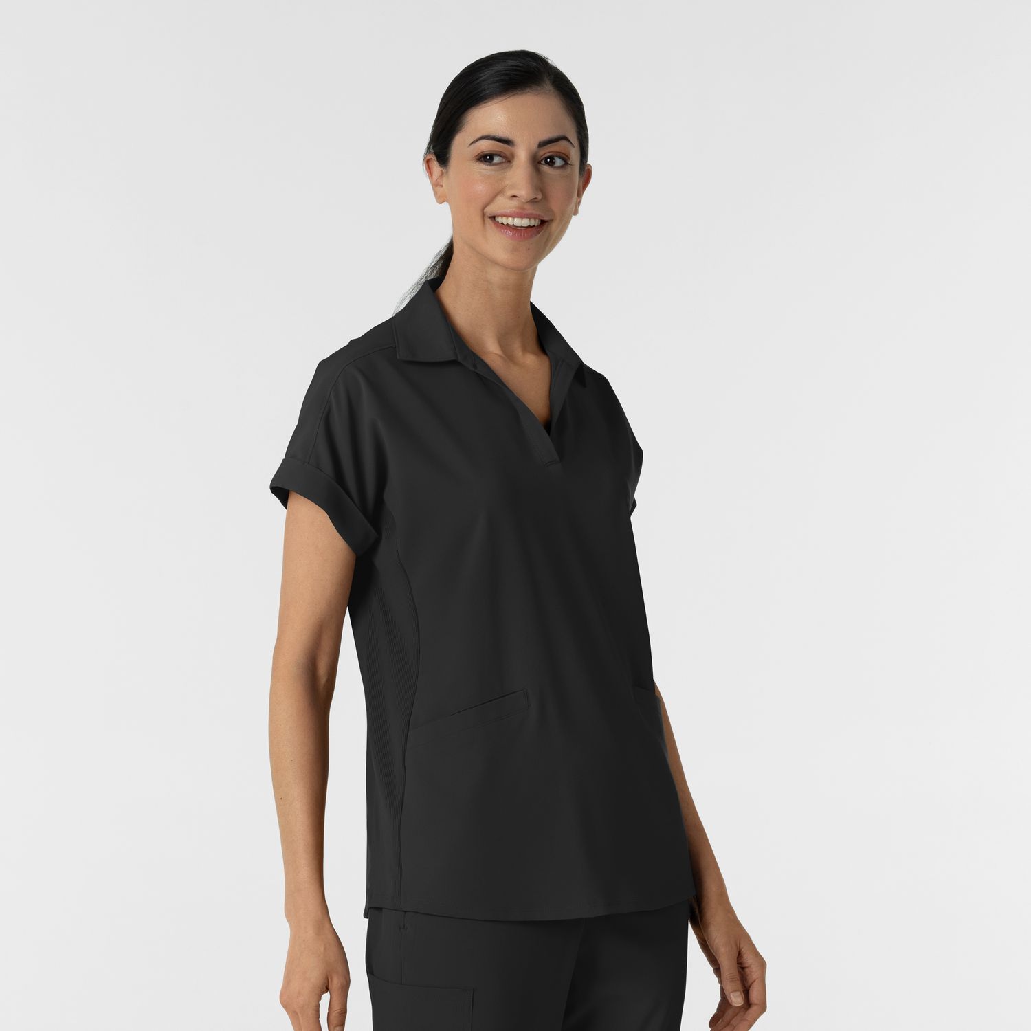 Casacca donna 6934 scollo a polo black