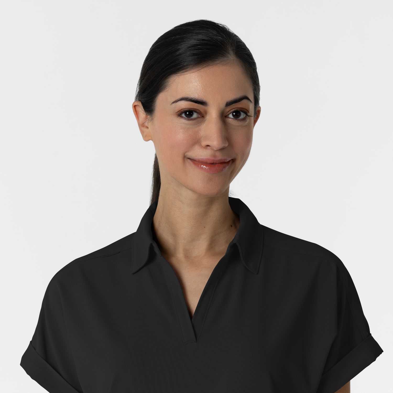 Casacca donna 6934 scollo a polo black