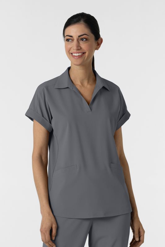 Casacca donna 6934 scollo a polo pewter