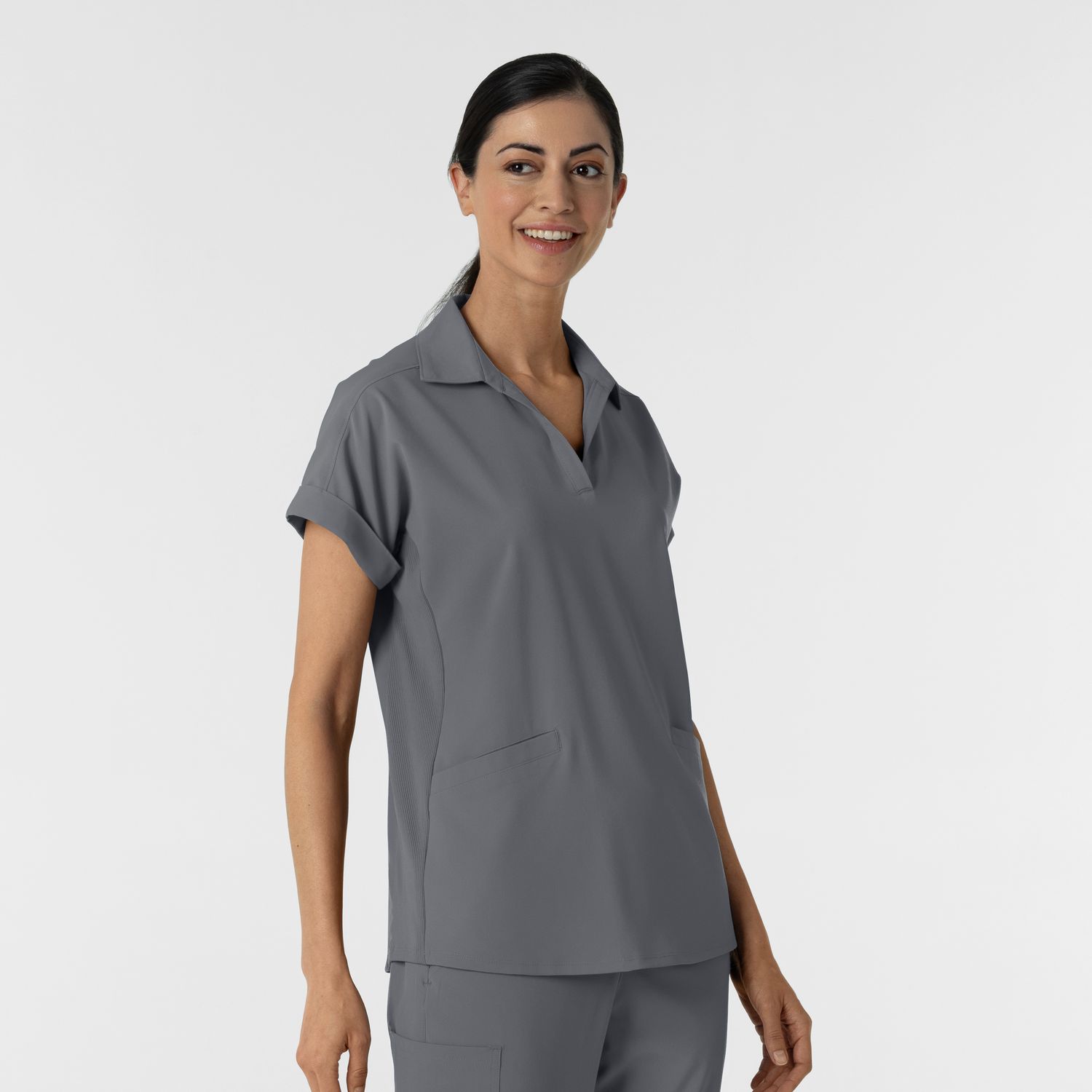 Casacca donna 6934 scollo a polo pewter