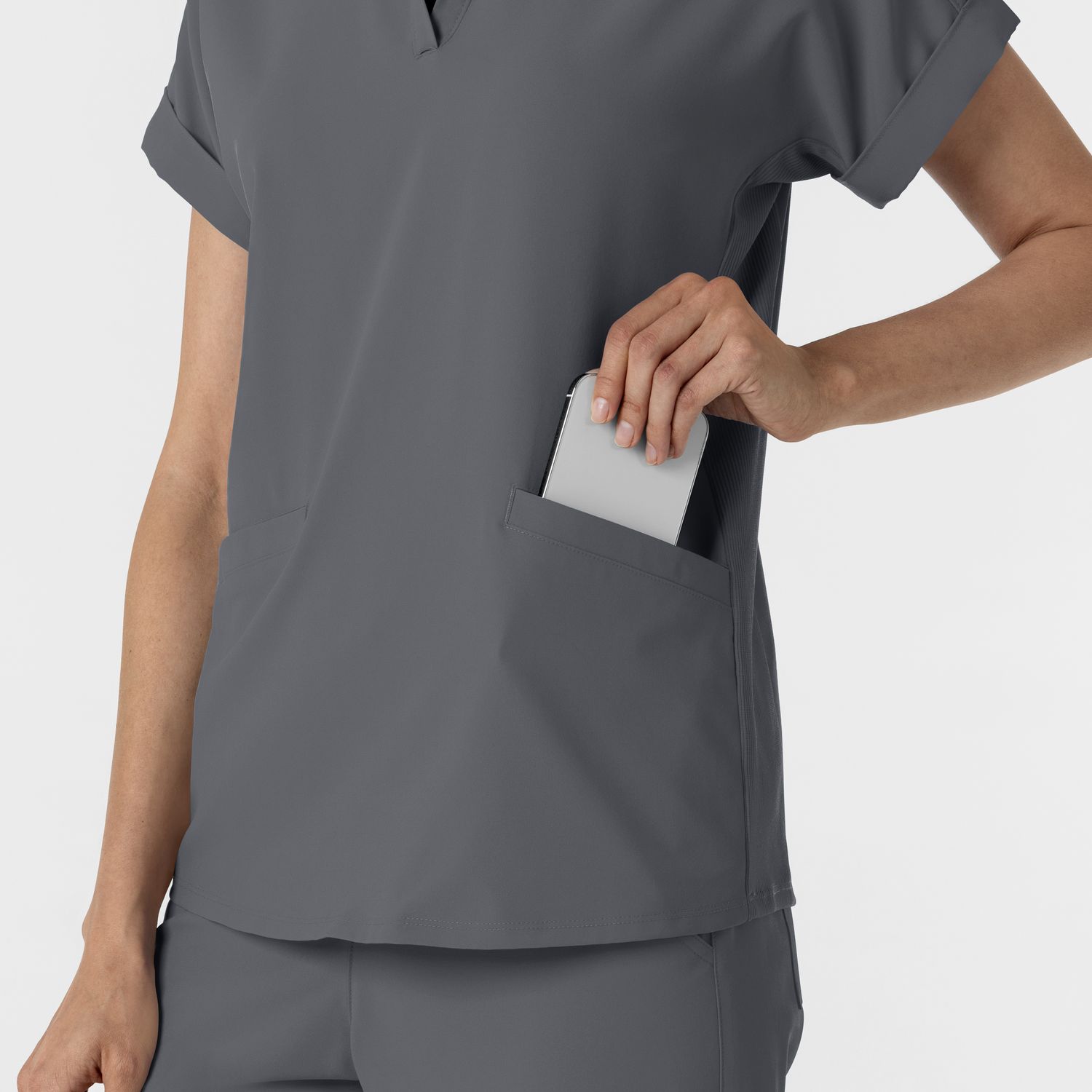 Casacca donna 6934 scollo a polo pewter