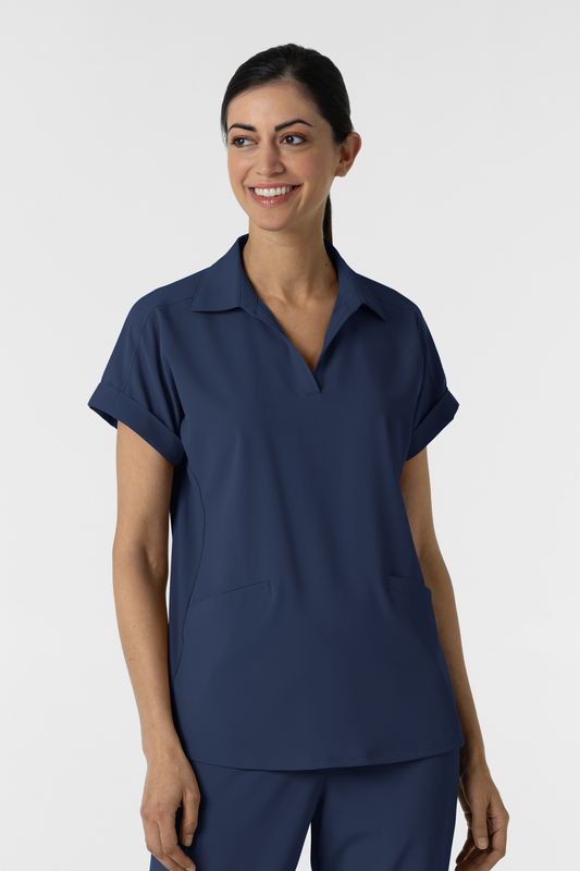 Casacca donna 6934 scollo a polo navy blue