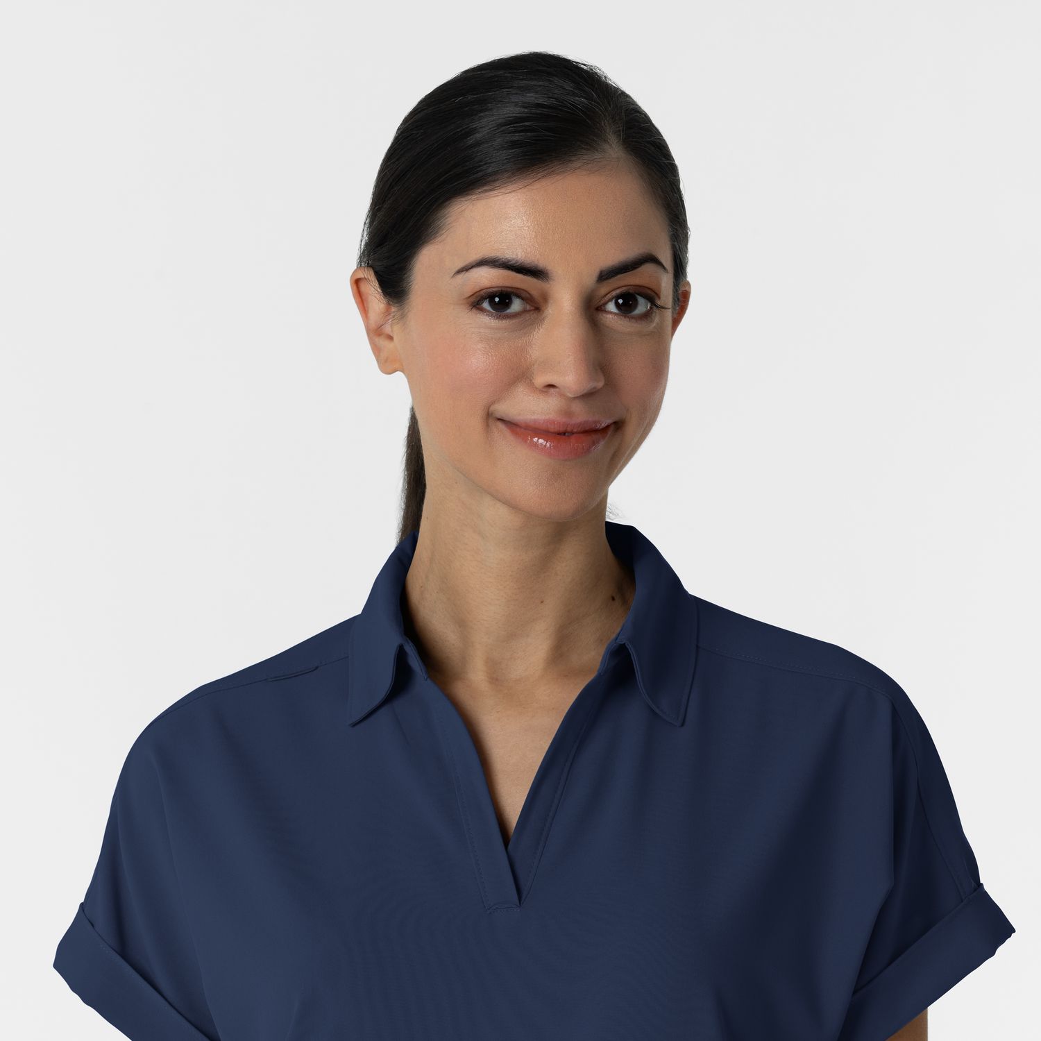 Casacca donna 6934 scollo a polo navy blue