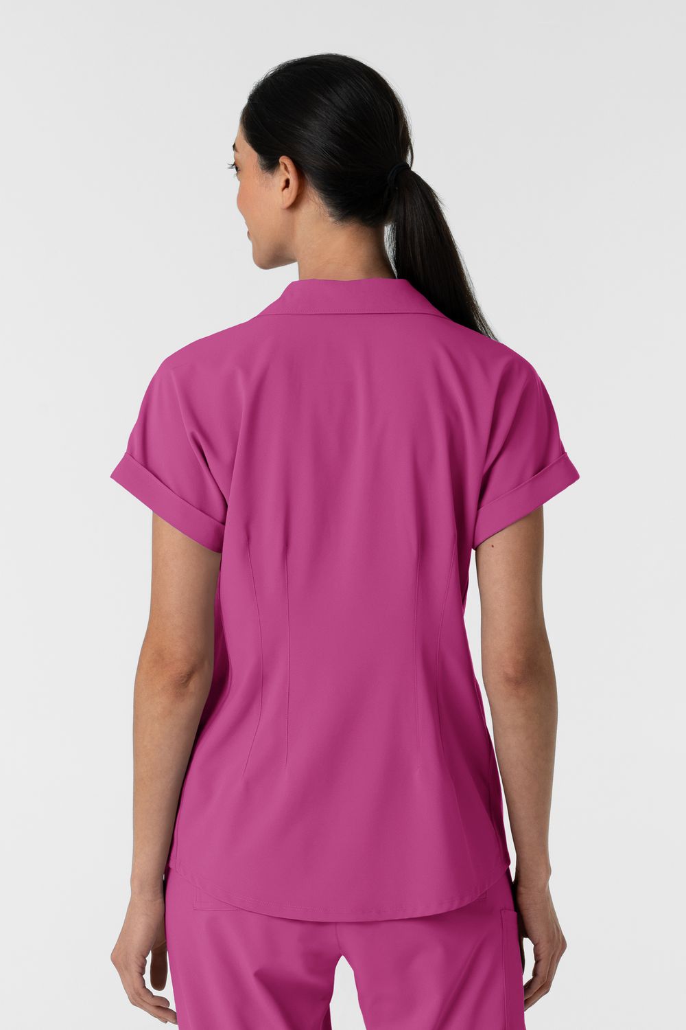 Casacca donna 6934 scollo a polo raspberry