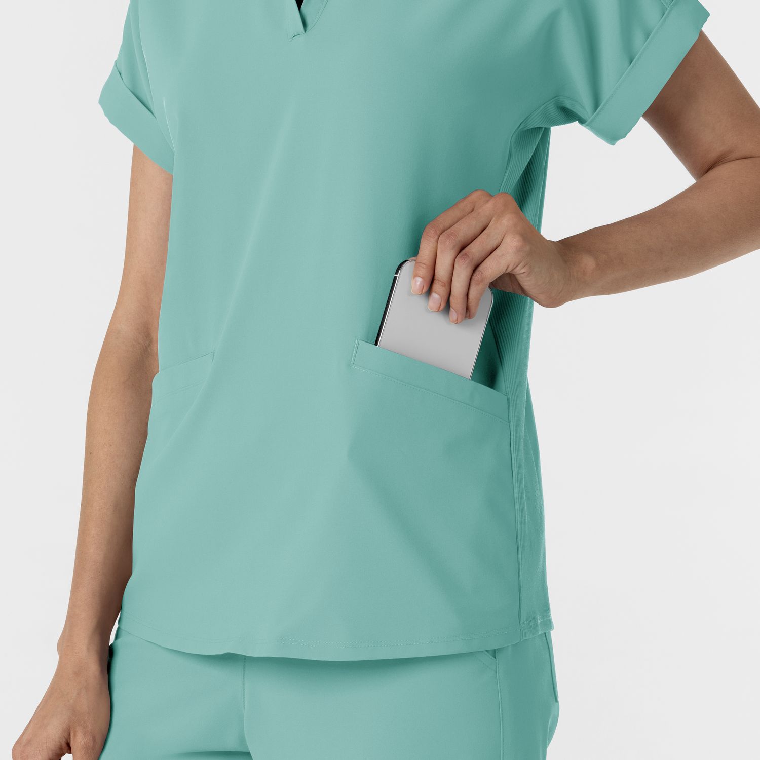 Casacca donna 6934 scollo a polo turquoise