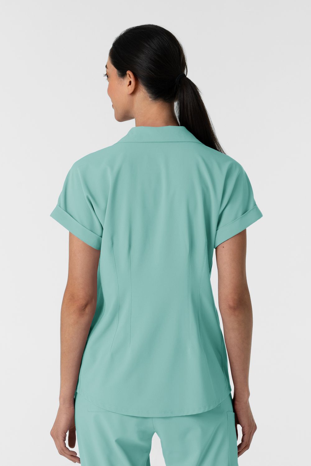 Casacca donna 6934 scollo a polo turquoise