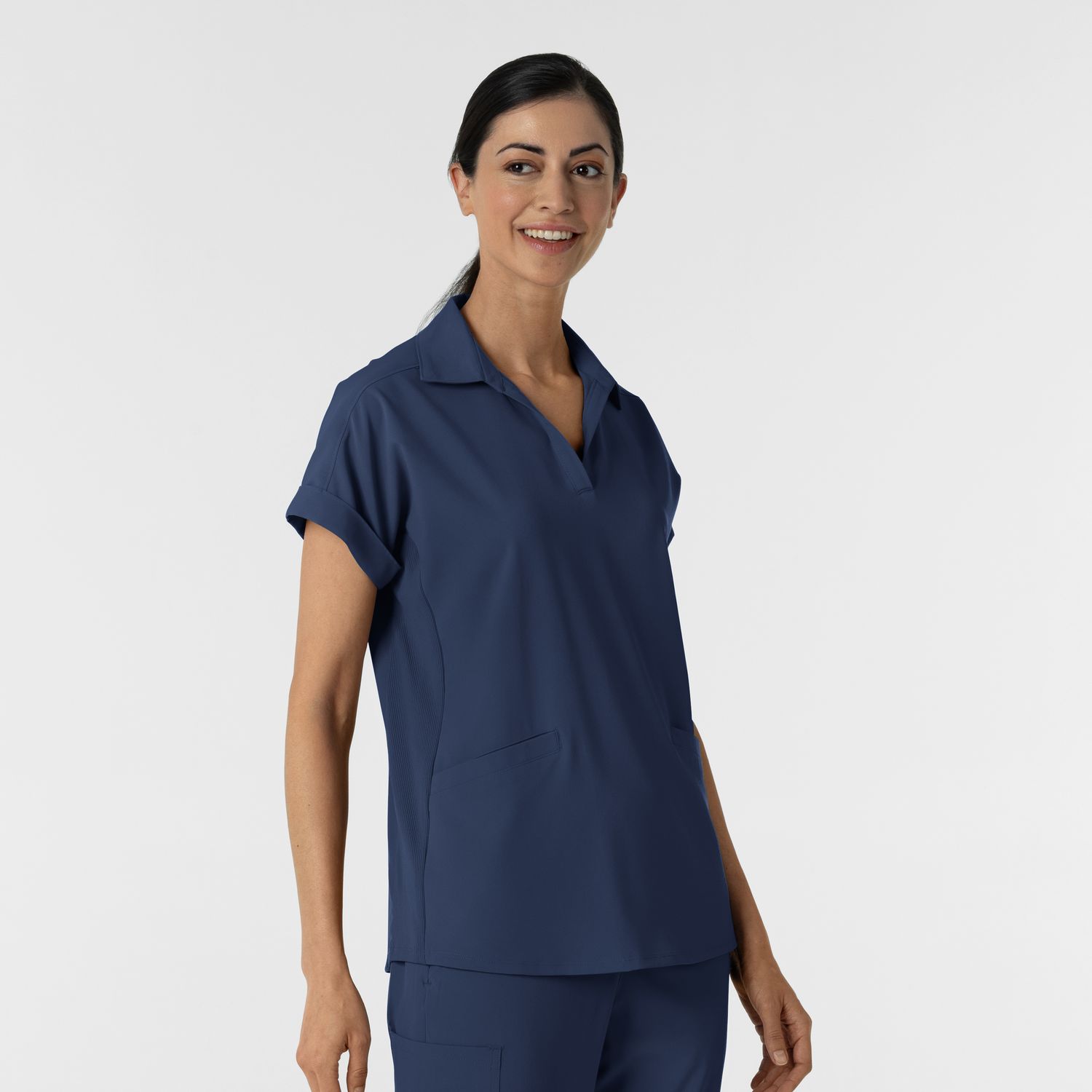 Casacca donna 6934 scollo a polo navy blue