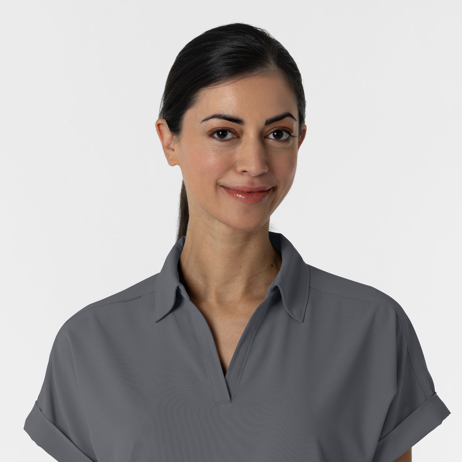Casacca donna 6934 scollo a polo pewter