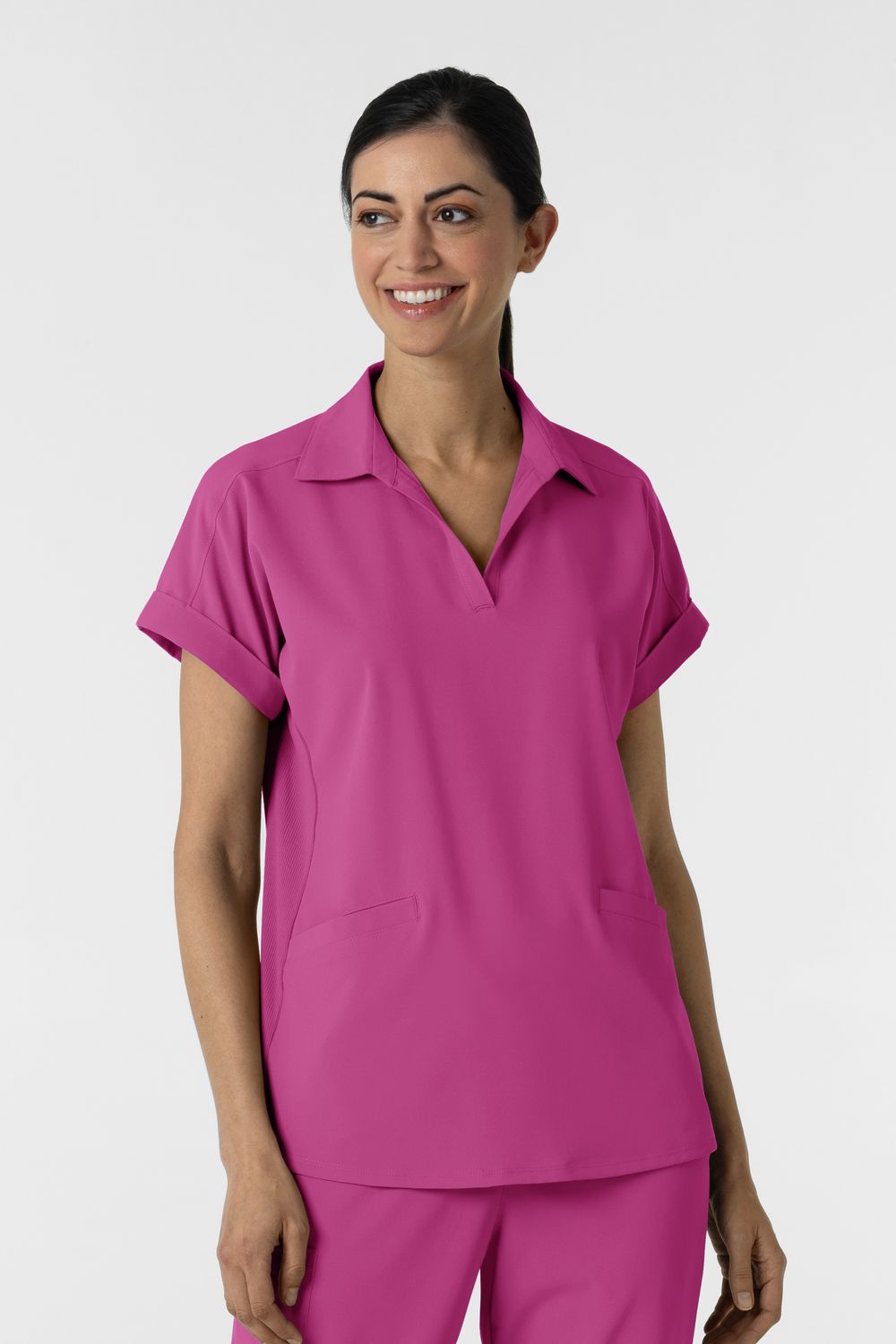 Casacca donna 6934 scollo a polo raspberry