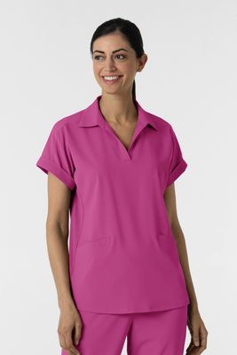 Casacca donna 6934 scollo a polo raspberry