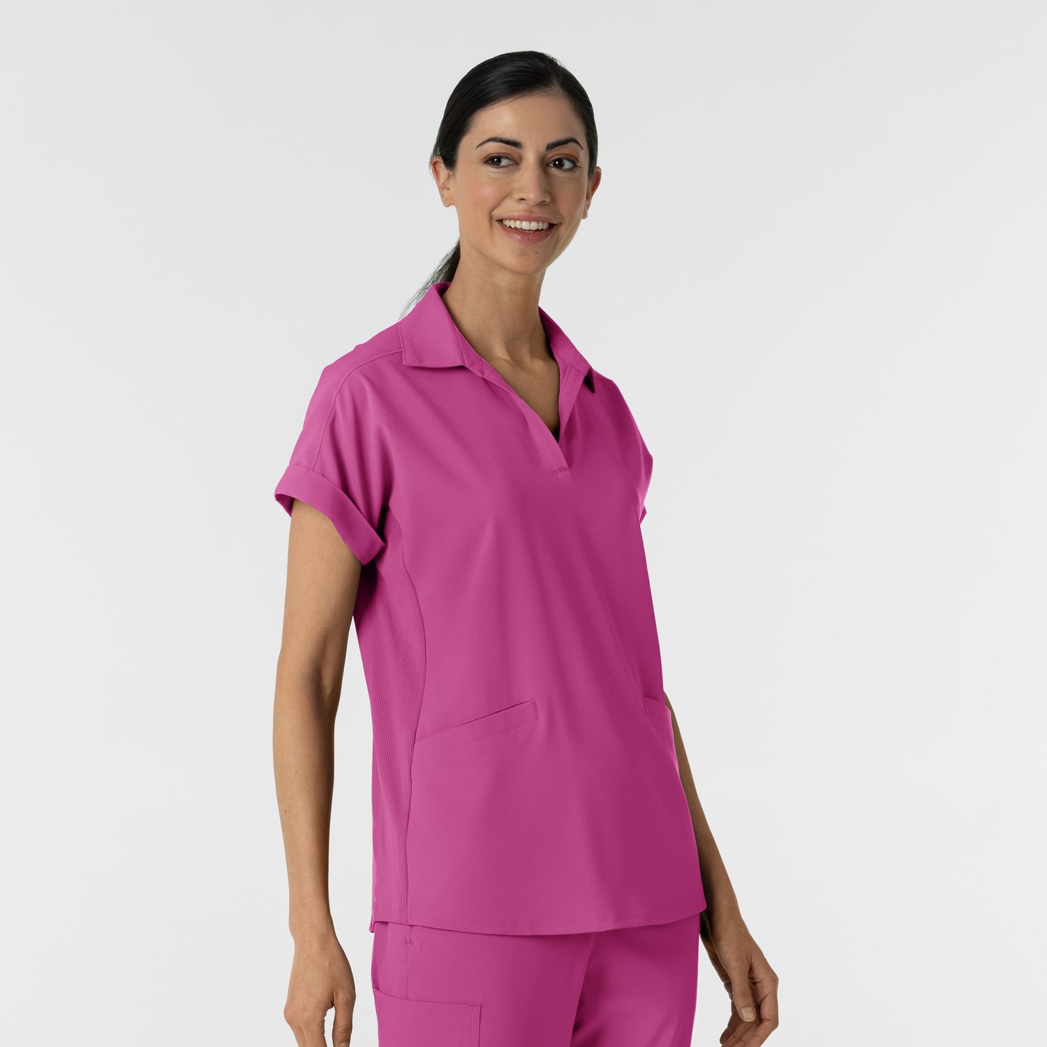 Casacca donna 6934 scollo a polo raspberry