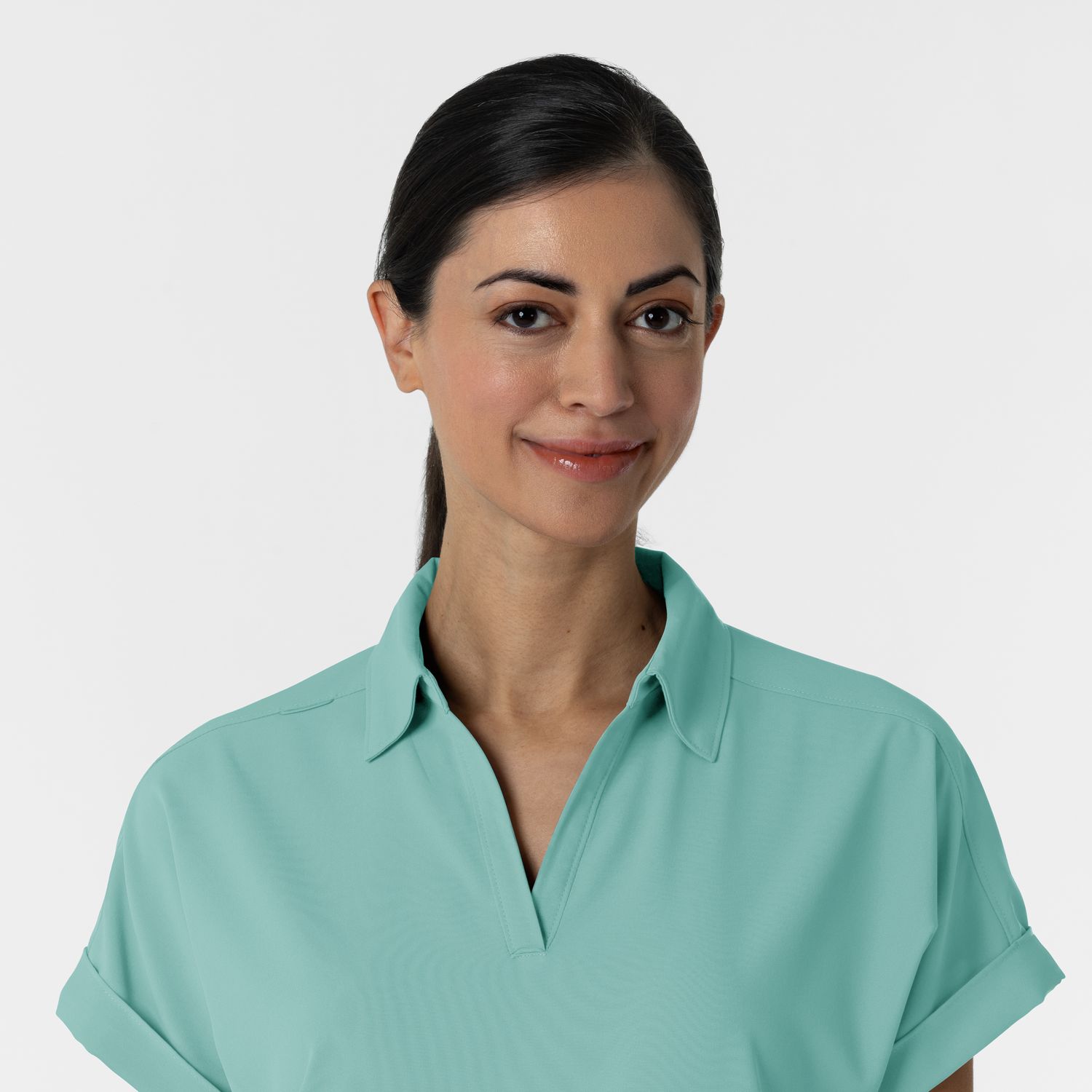Casacca donna 6934 scollo a polo turquoise