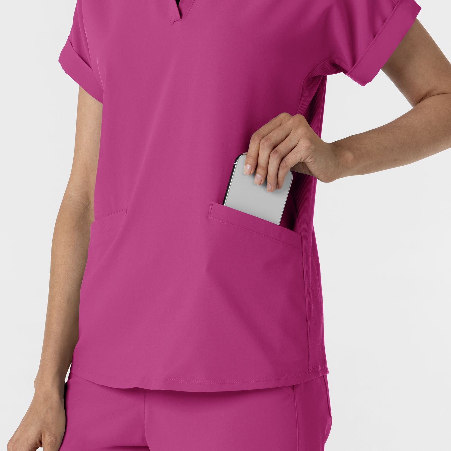 Casacca donna 6934 scollo a polo raspberry