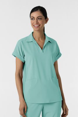 Casacca donna 6934 scollo a polo turquoise