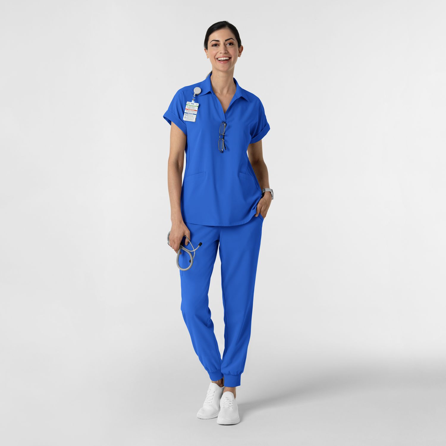 Pantalone donna 5934 cargo jogger royal blue