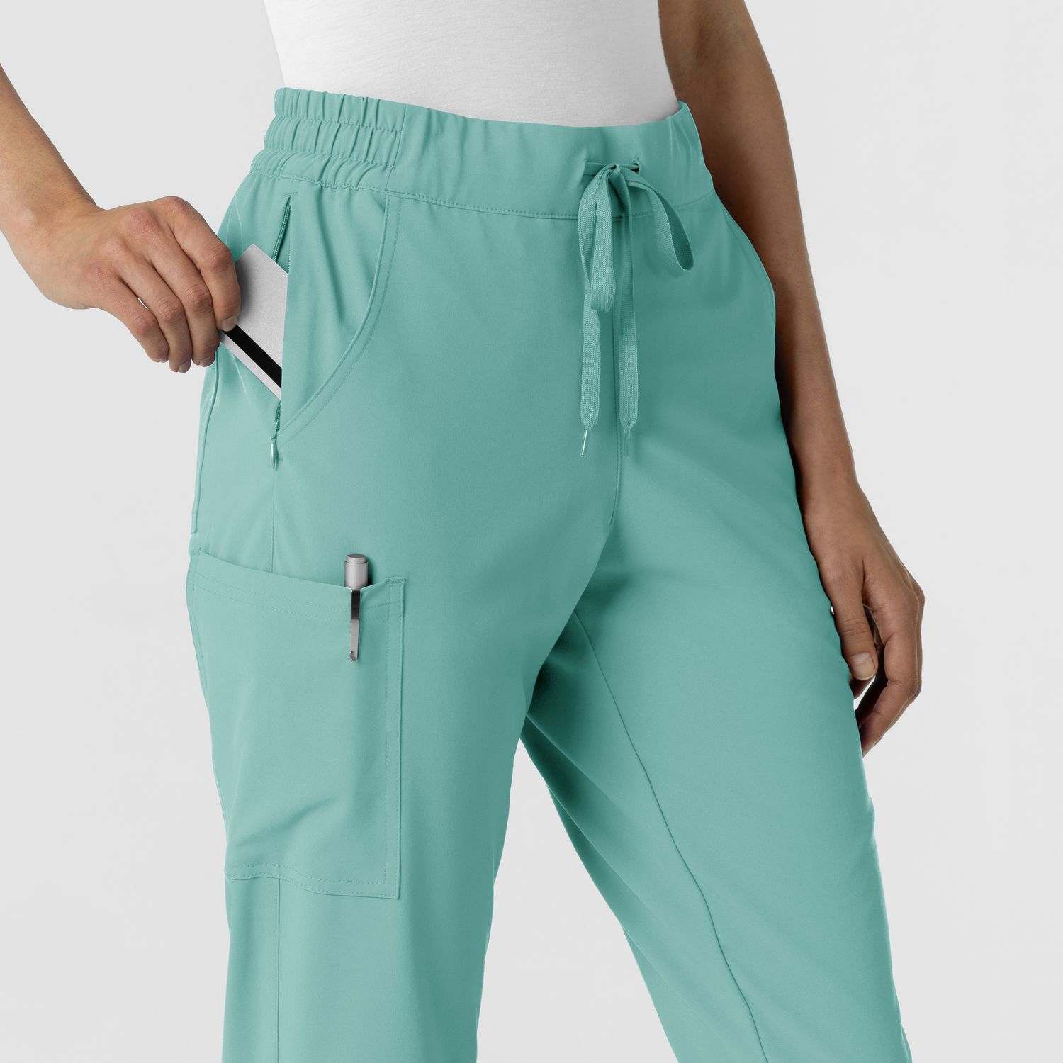 Pantalone donna 5934 cargo jogger turquoise