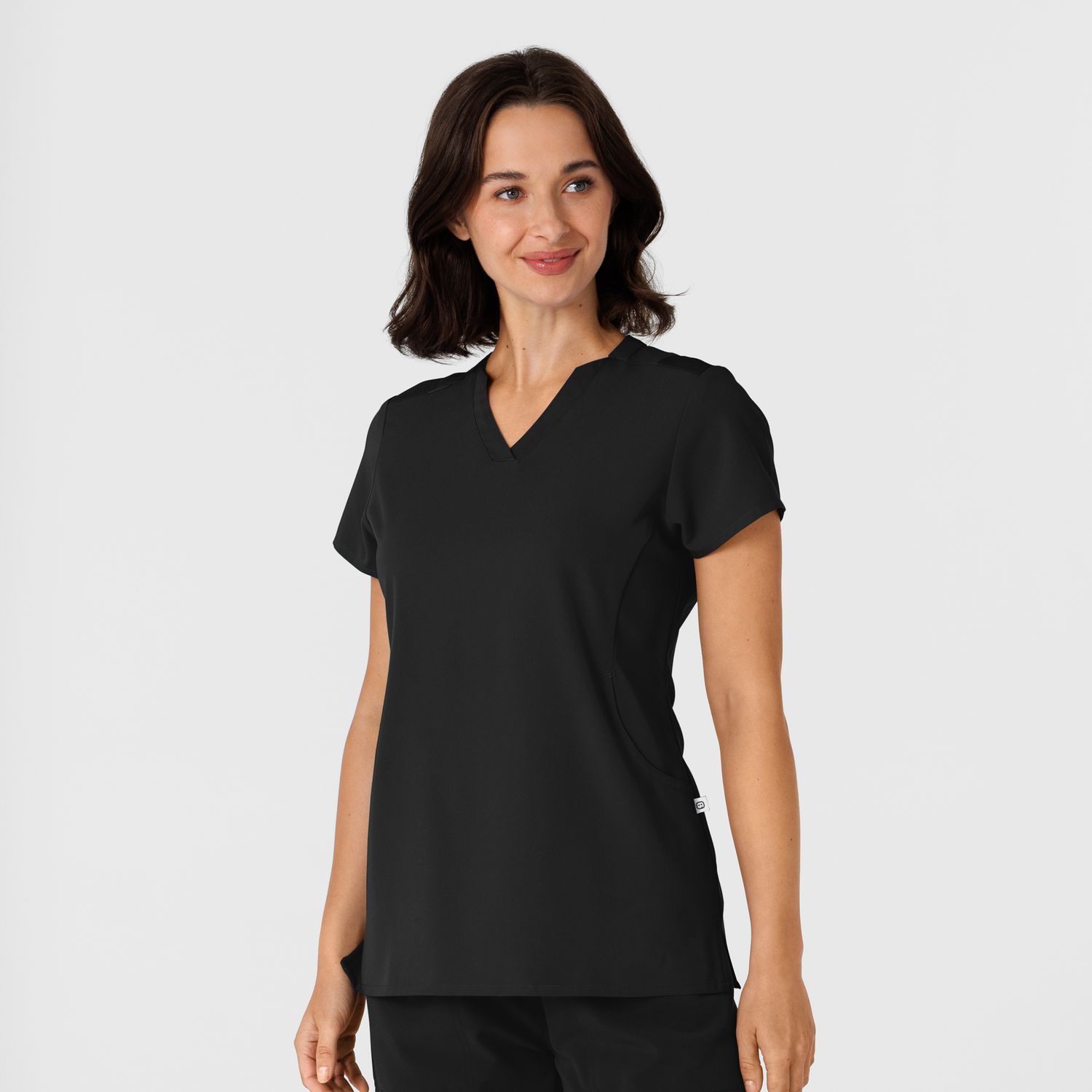 Casacca donna 6432 scollo a V stretto black