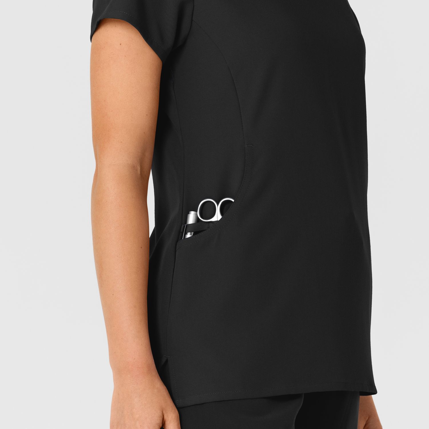 Casacca donna 6432 scollo a V stretto black