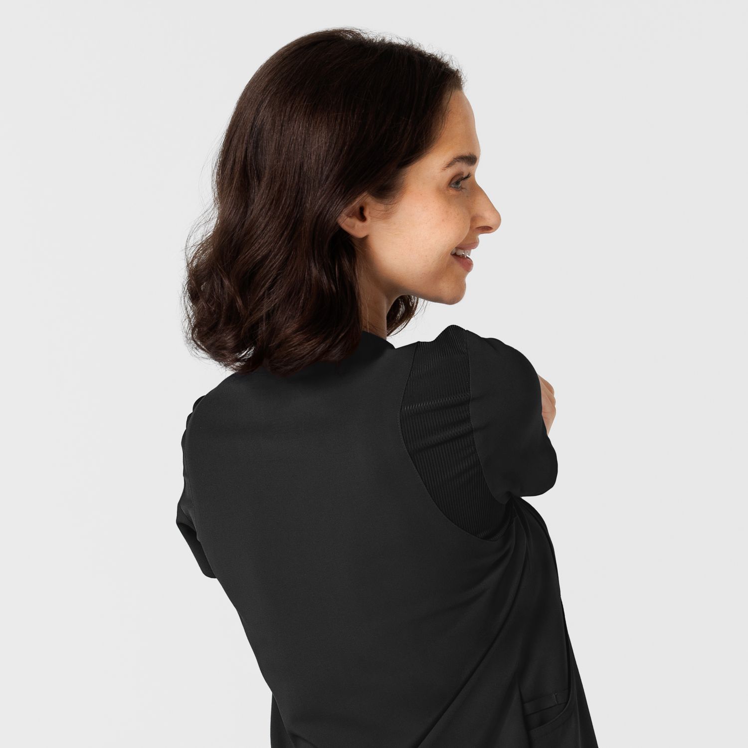 Casacca donna 6432 scollo a V stretto black