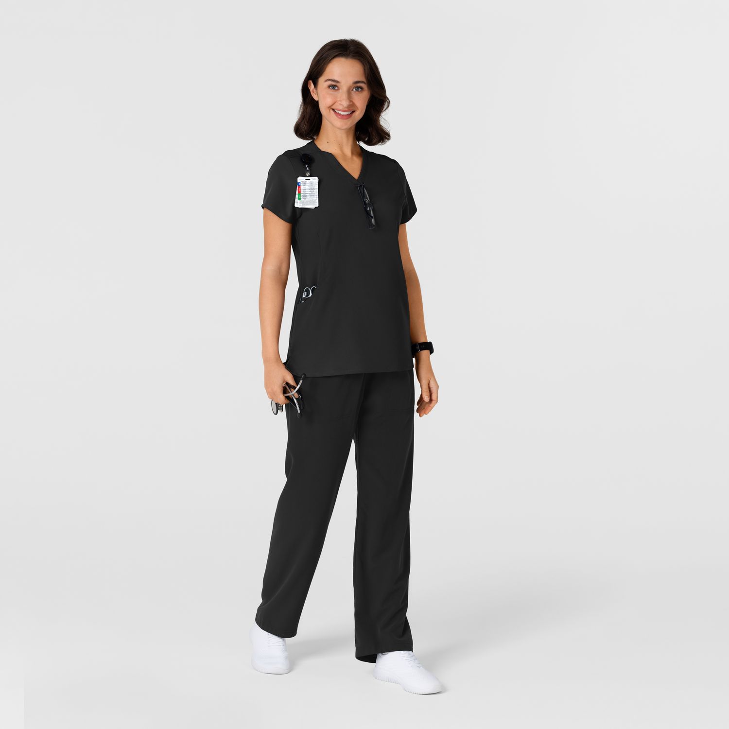 Casacca donna 6432 scollo a V stretto black