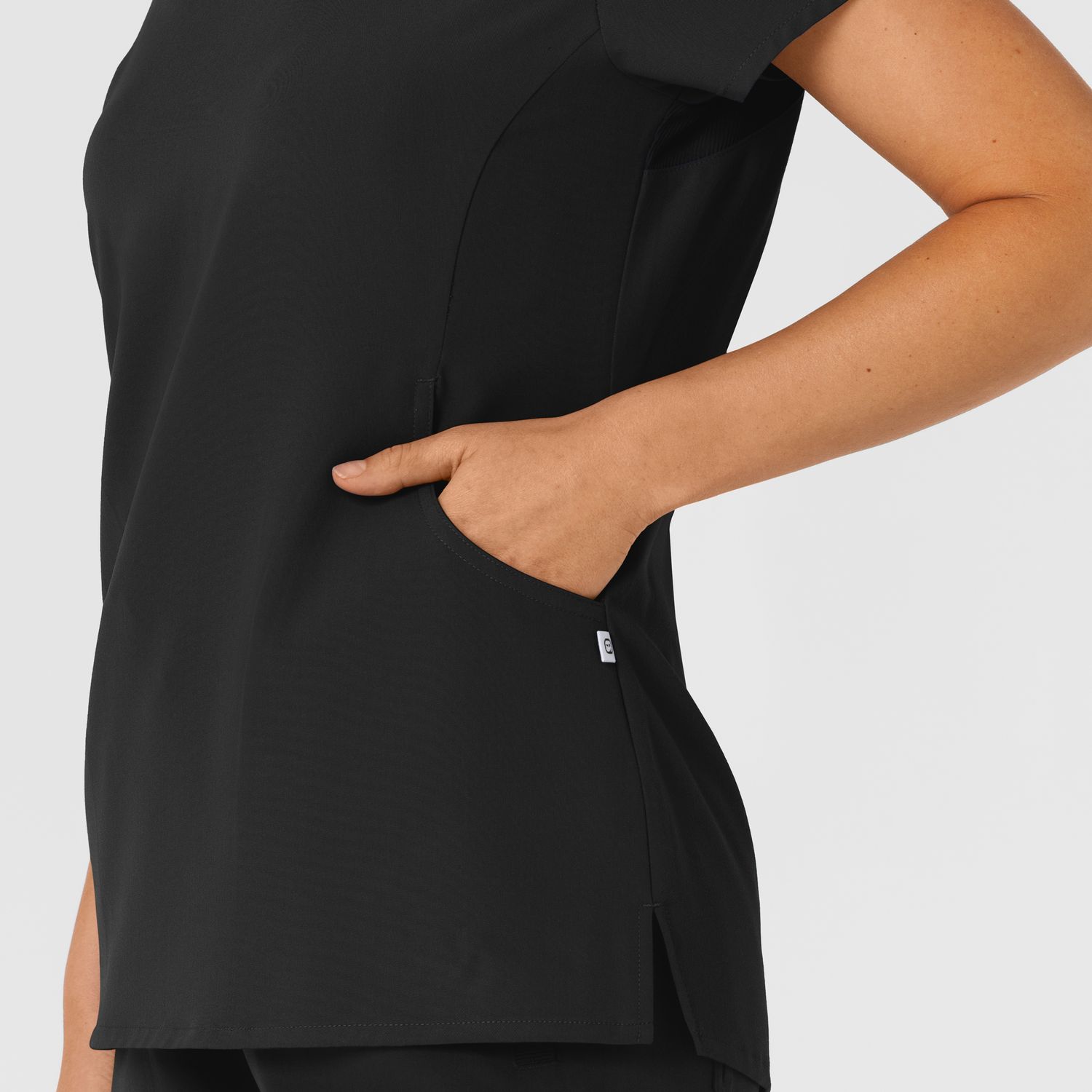 Casacca donna 6432 scollo a V stretto black