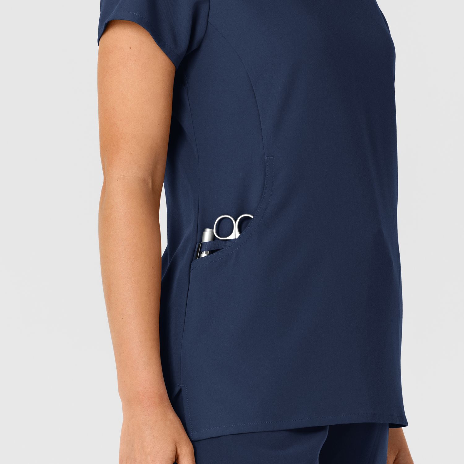 Casacca donna 6432 scollo a V stretto navy blue