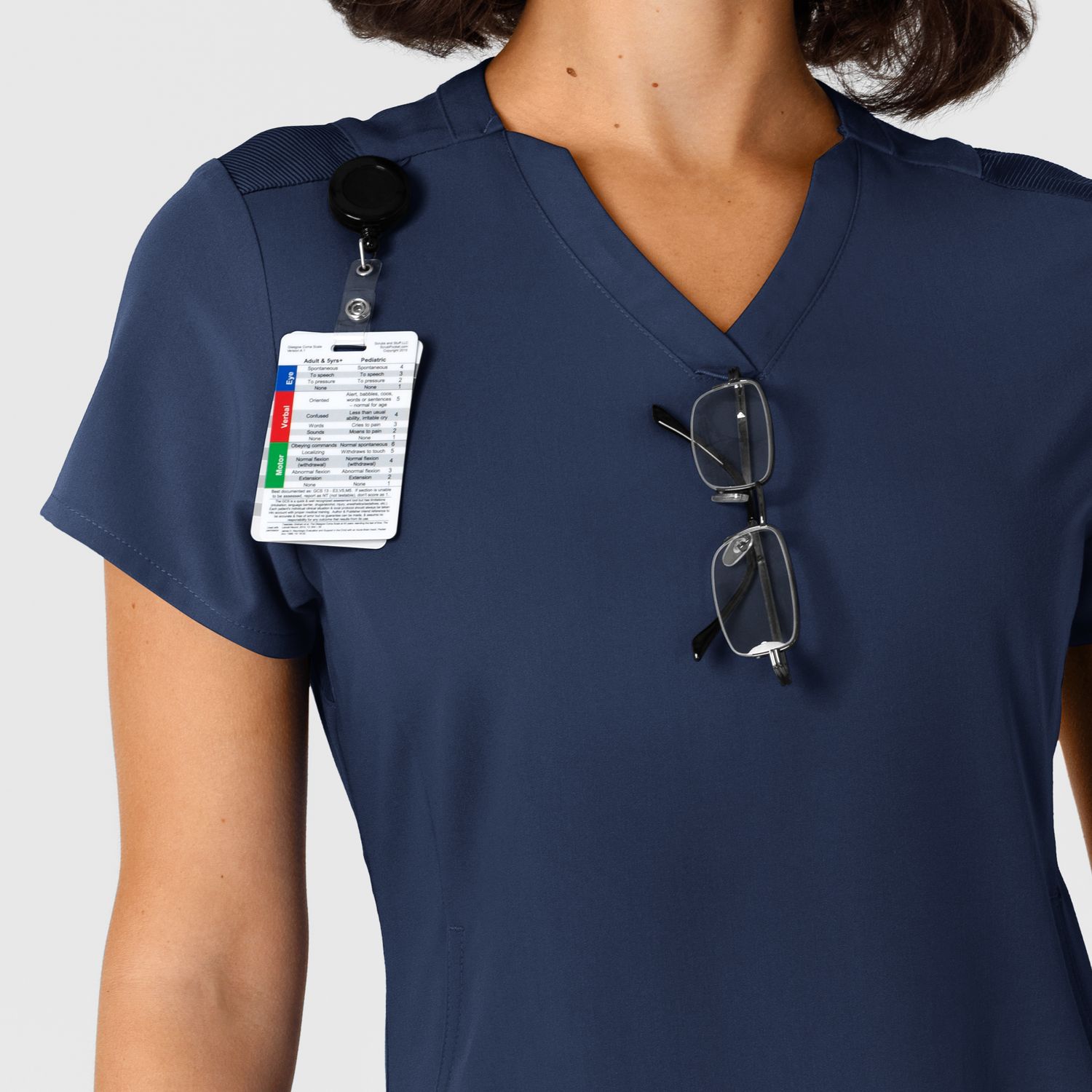Casacca donna 6432 scollo a V stretto navy blue