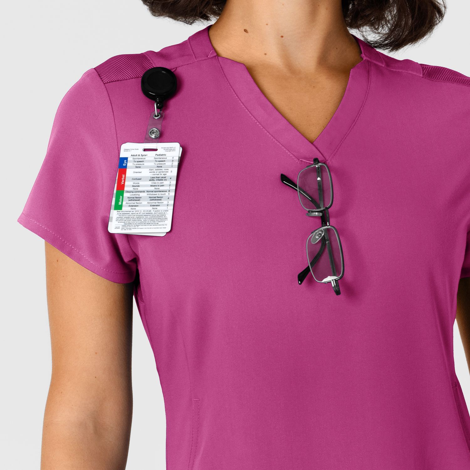 Casacca donna 6432 scollo a V stretto raspberry