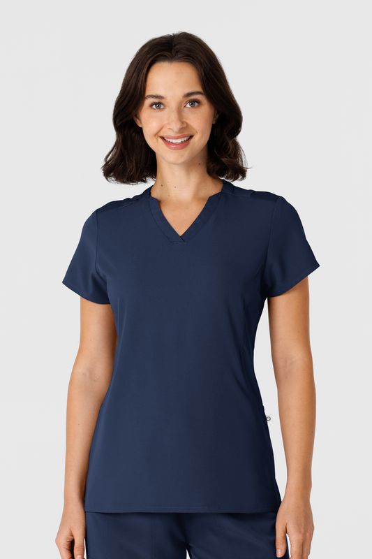 Casacca donna 6432 scollo a V stretto navy blue