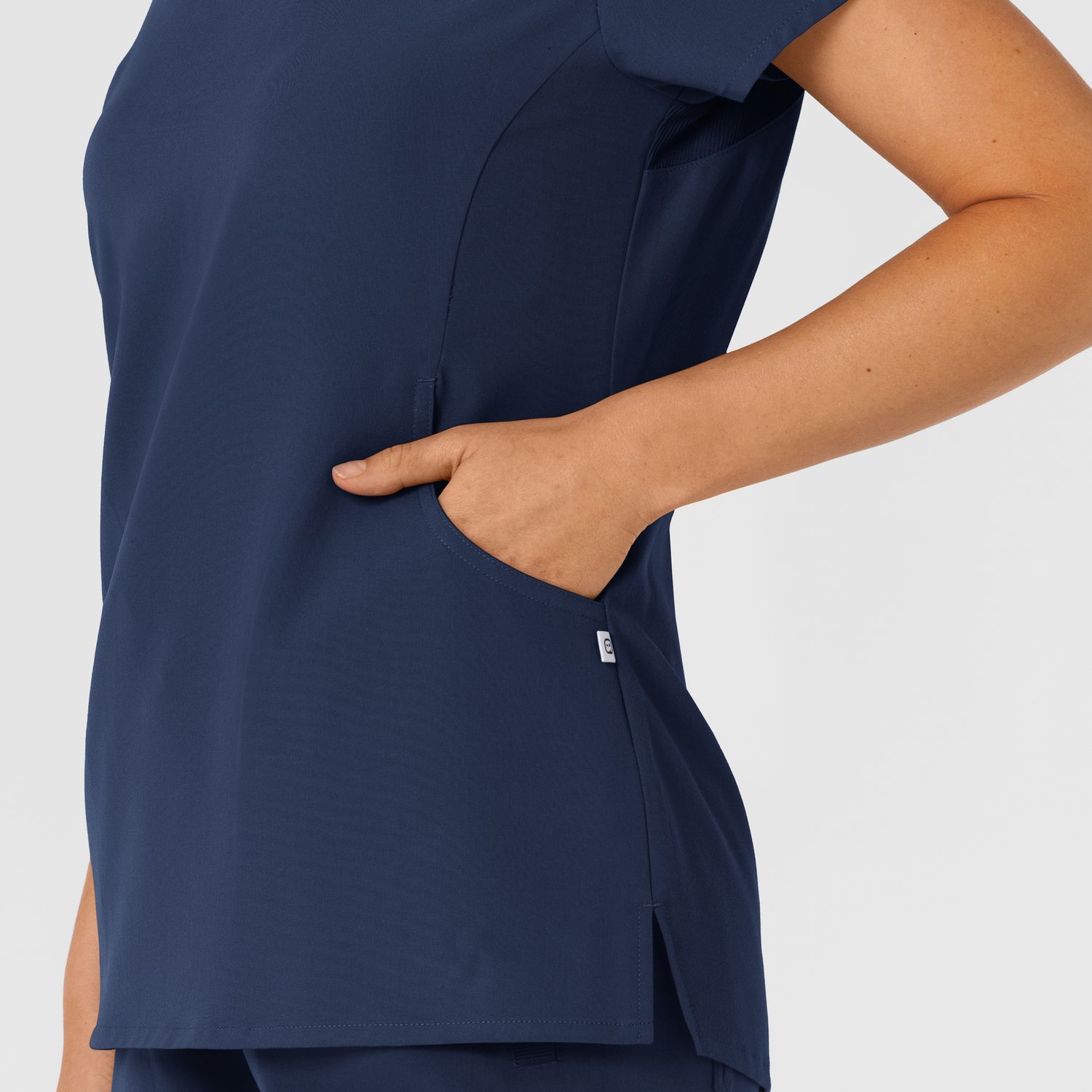 Casacca donna 6432 scollo a V stretto navy blue