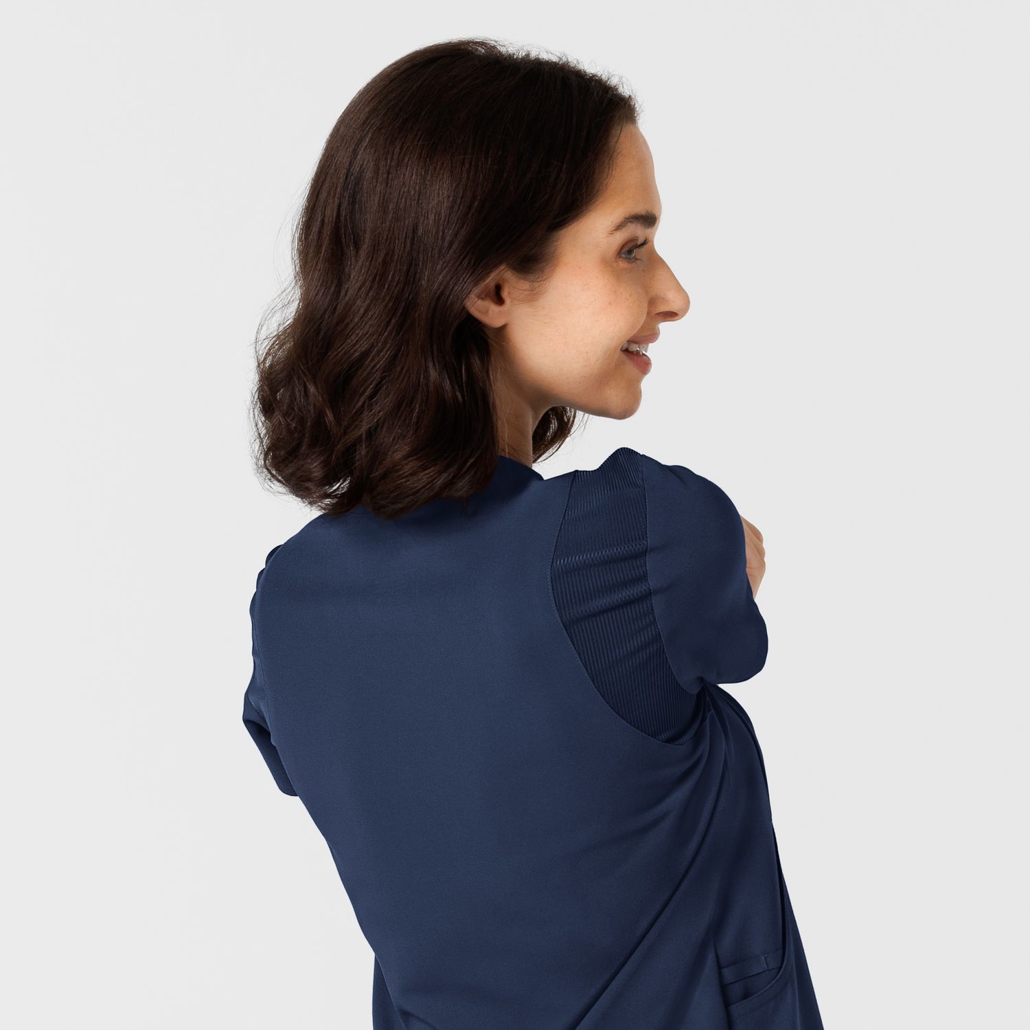 Casacca donna 6432 scollo a V stretto navy blue