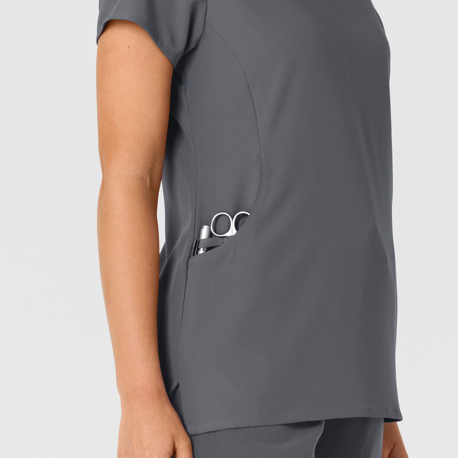 Casacca donna 6432 scollo a V stretto pewter