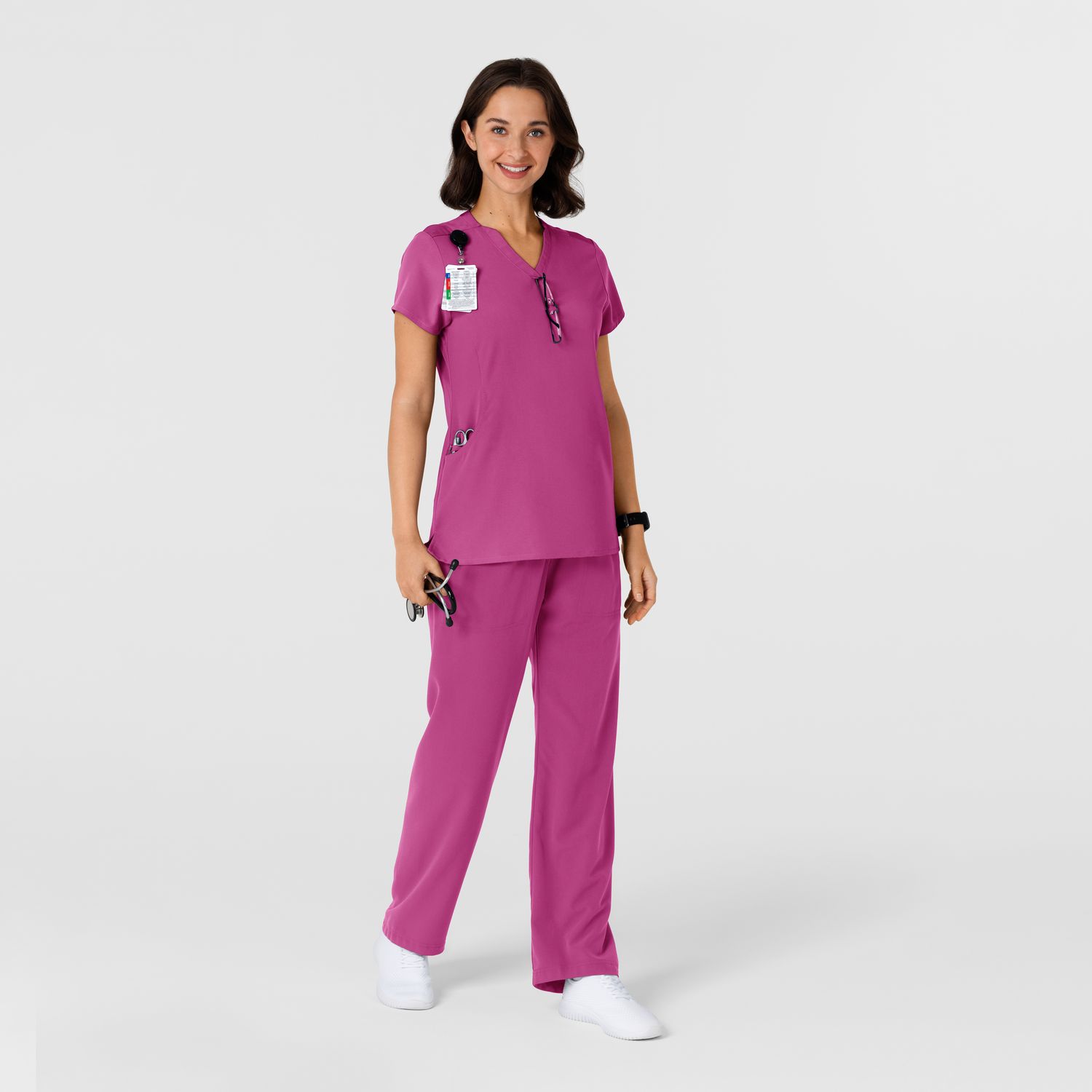 Casacca donna 6432 scollo a V stretto raspberry