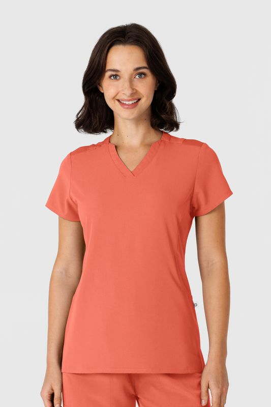 Casacca donna 6432 scollo a V stretto sugar coral