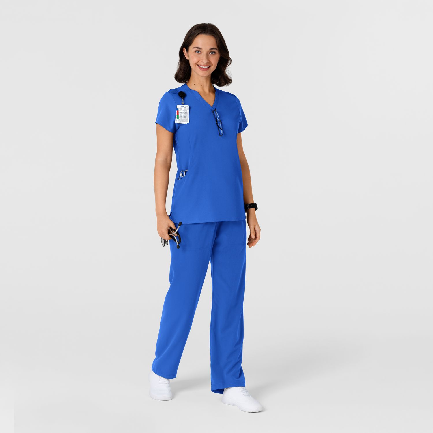 Casacca donna 6432 scollo a V stretto royal blue