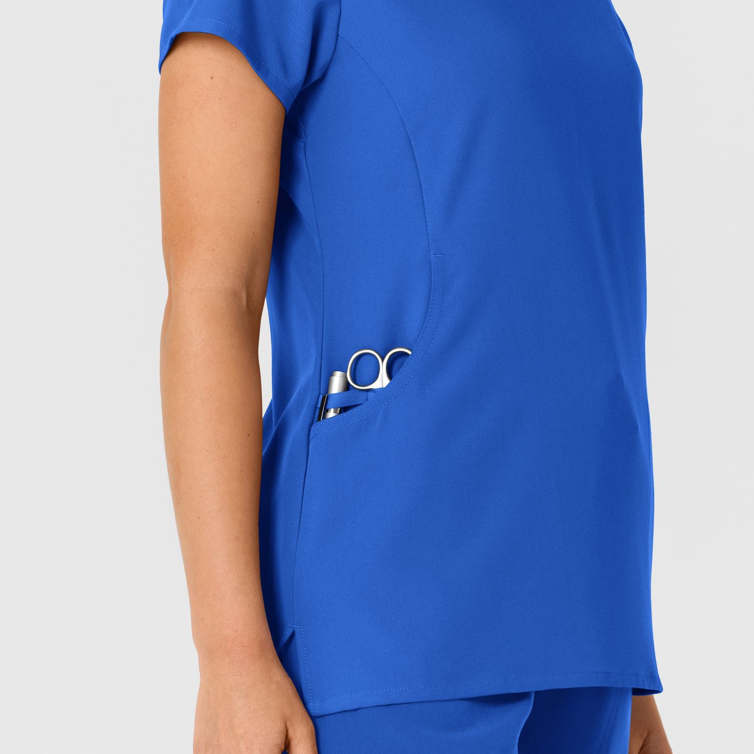 Casacca donna 6432 scollo a V stretto royal blue