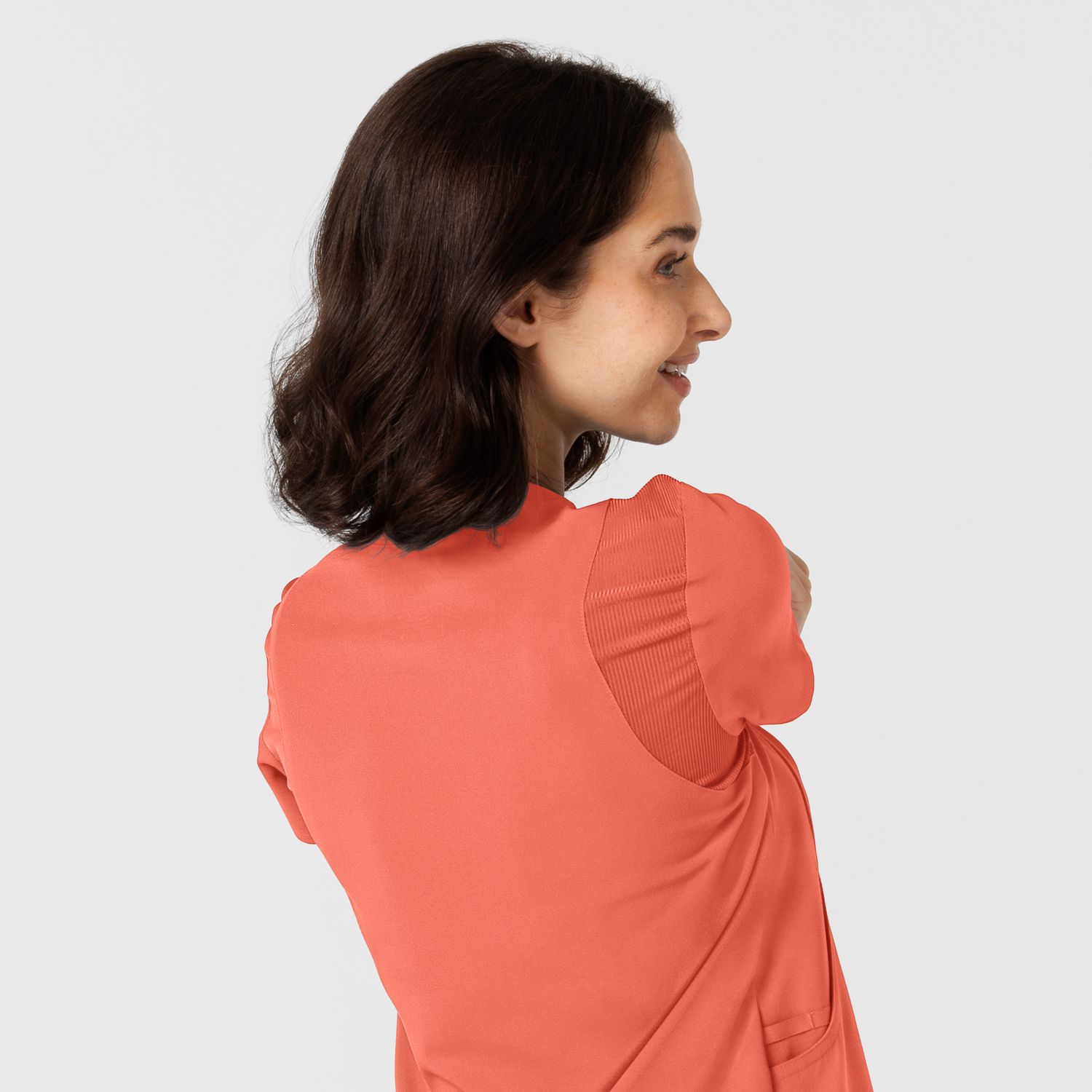 Casacca donna 6432 scollo a V stretto sugar coral