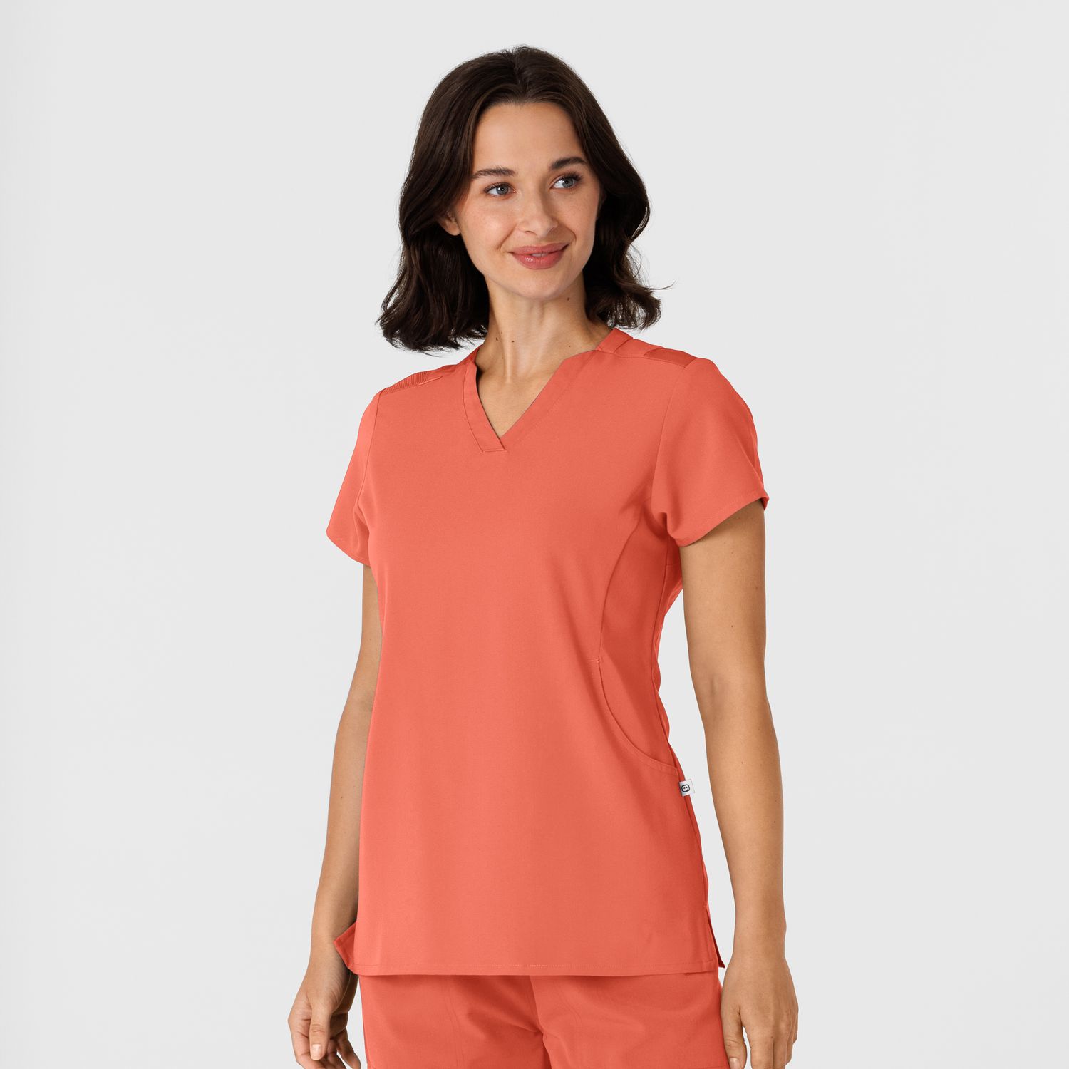 Casacca donna 6432 scollo a V stretto sugar coral