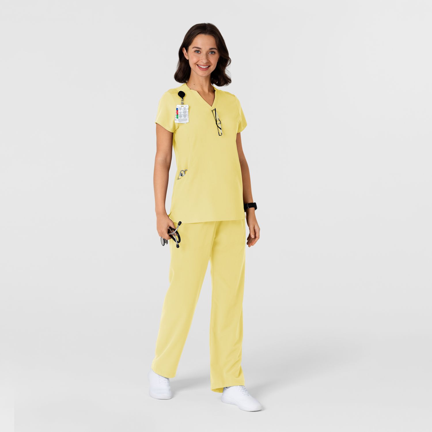 Casacca donna 6432 scollo a V stretto sunshine yellow