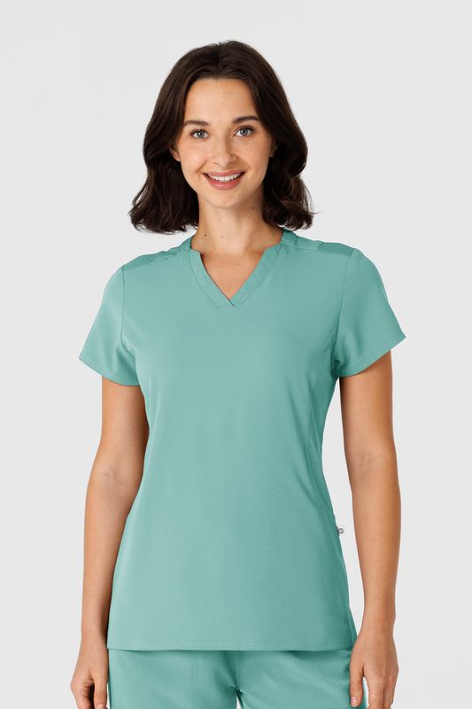 Casacca donna 6432 scollo a V stretto turquoise