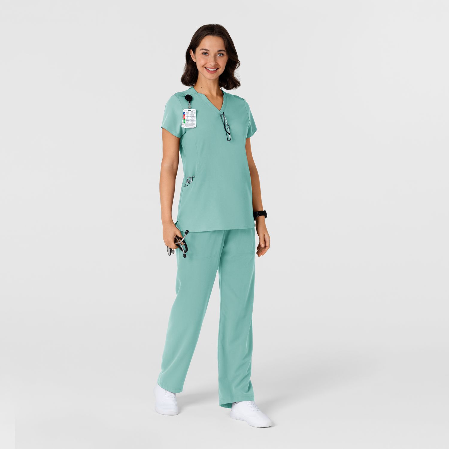 Casacca donna 6432 scollo a V stretto turquoise