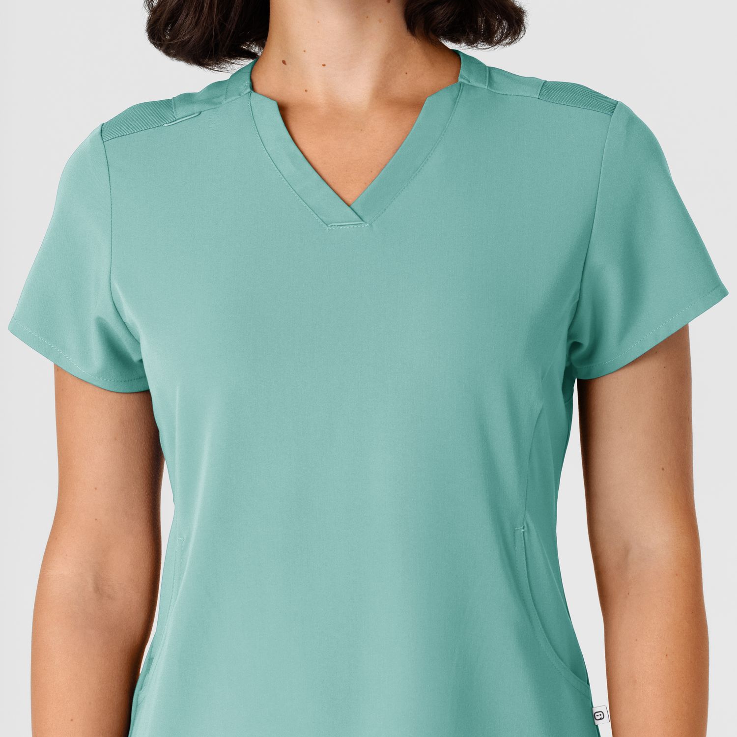 Casacca donna 6432 scollo a V stretto turquoise