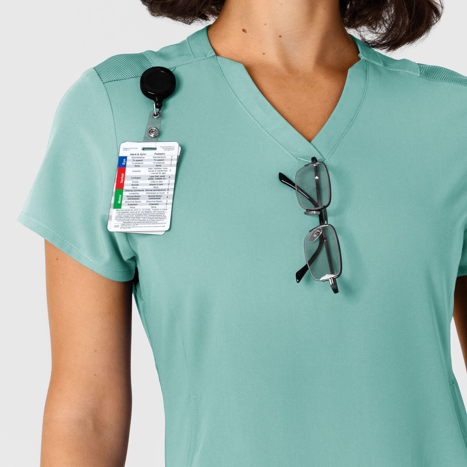 Casacca donna 6432 scollo a V stretto turquoise