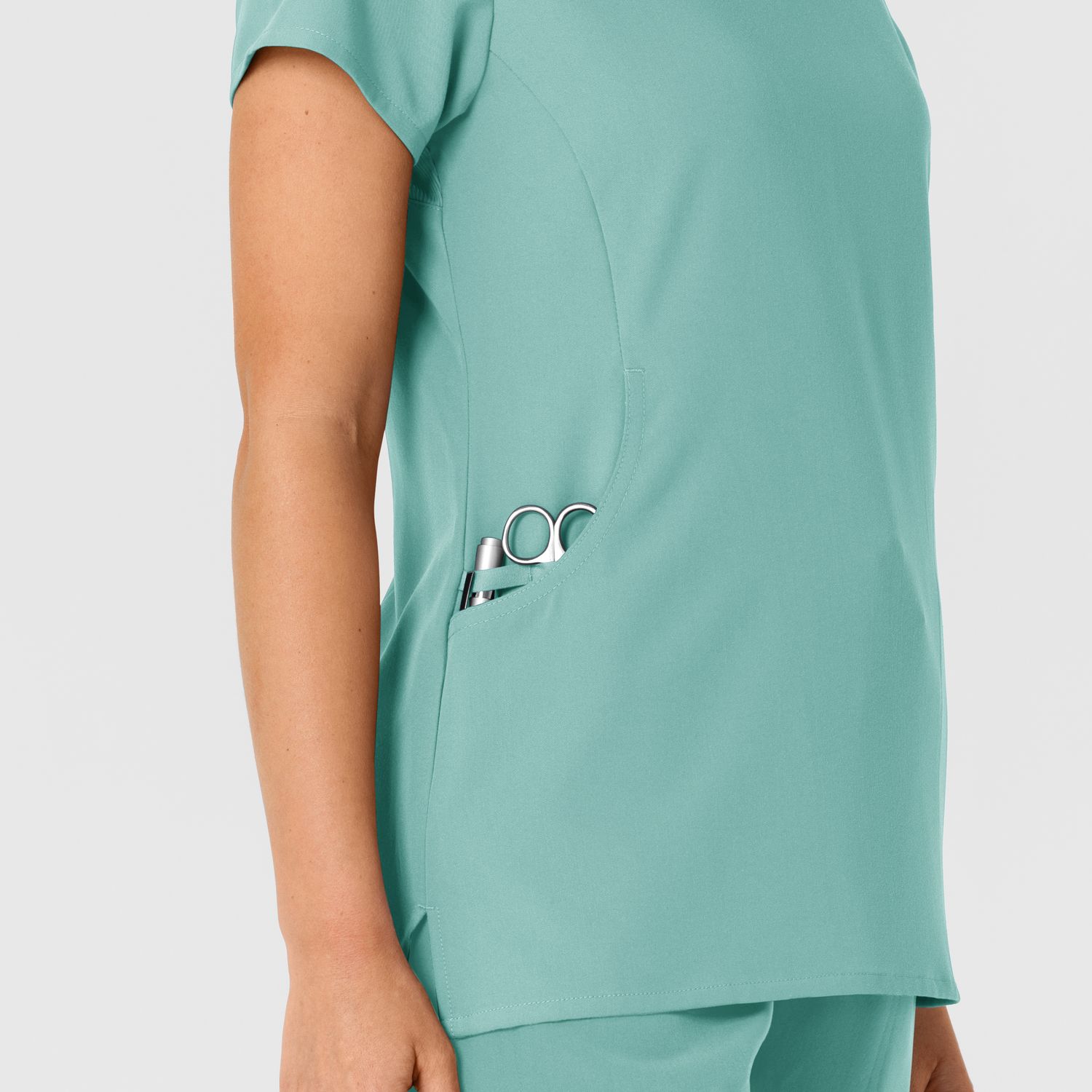 Casacca donna 6432 scollo a V stretto turquoise