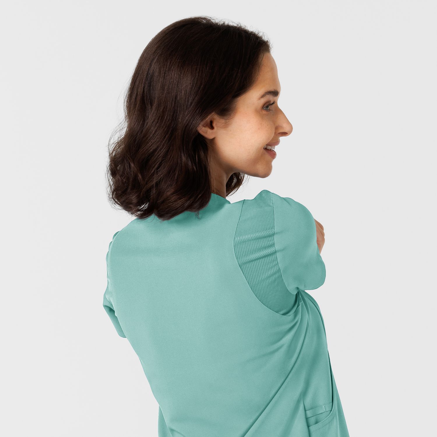 Casacca donna 6432 scollo a V stretto turquoise