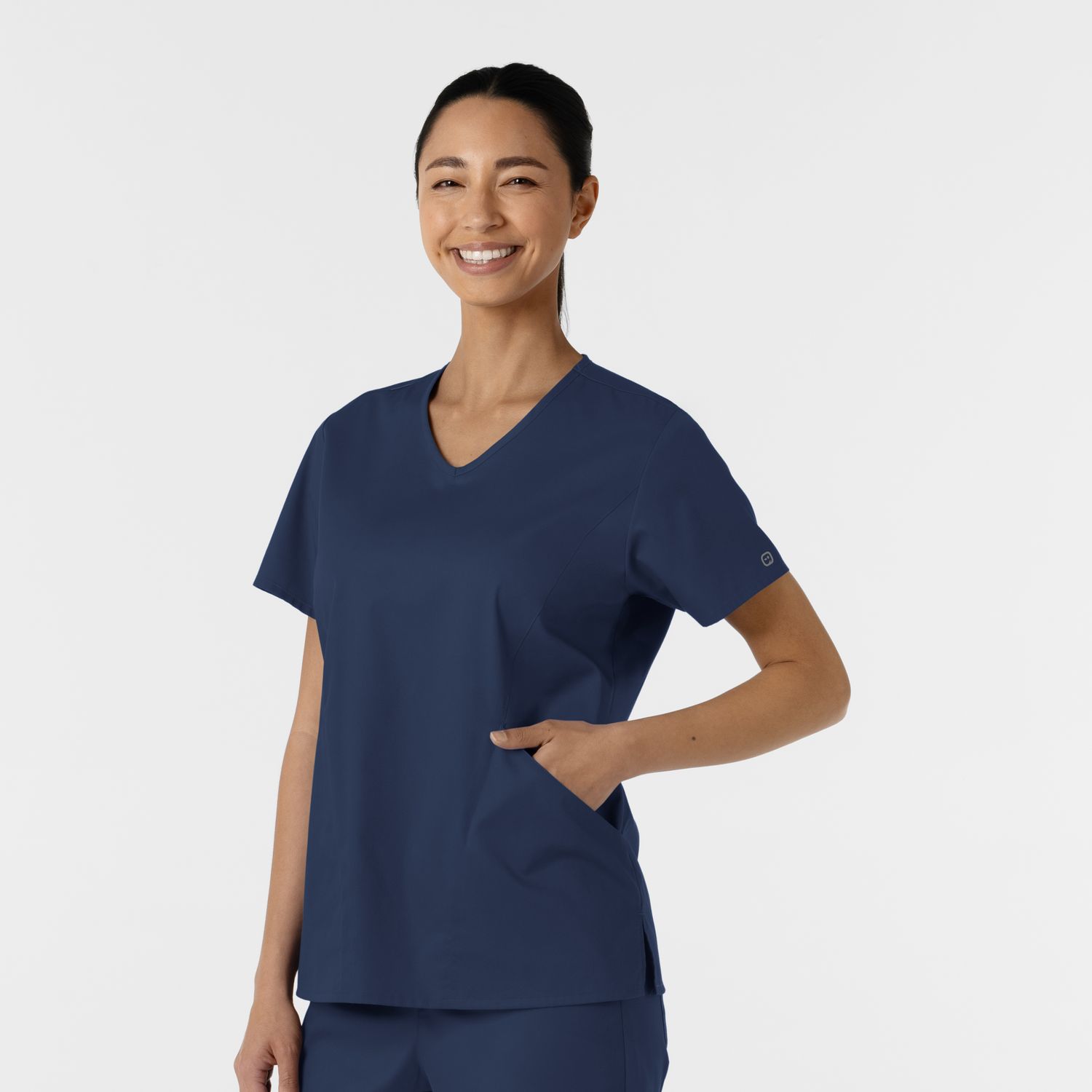 Casacca donna 106 scollo a V navy blue